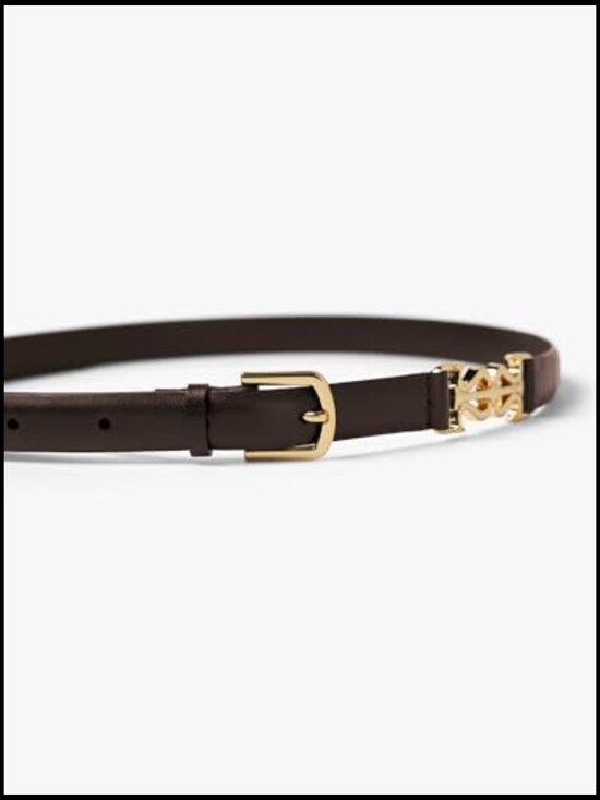 Genuine Leather Skinny Belt with Metal Clasp Buckle for Dresses Pants Jeans, main image 4